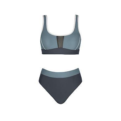 Women's Cupshe 2-Piece High-Waisted Bikini Top & Bottoms Swim Set