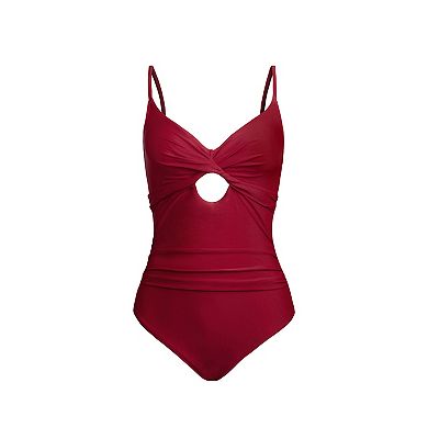 Women's Cupshe Twist One-Piece Swimsuit with Cutout Detail