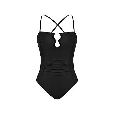 Petite Cupshe Front Cut-Out One-Piece Swimsuit
