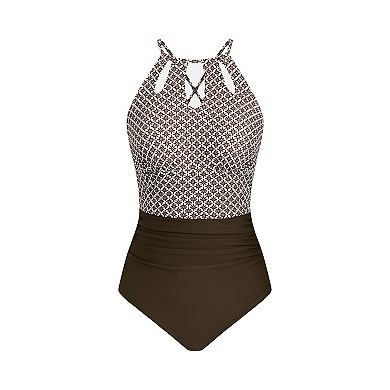 Petite Cupshe Geometric One-Piece Swimsuit