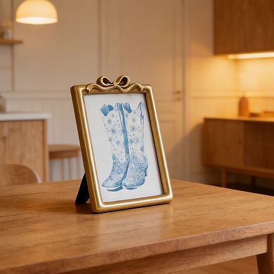 Gold Bow Tabletop Picture Frame