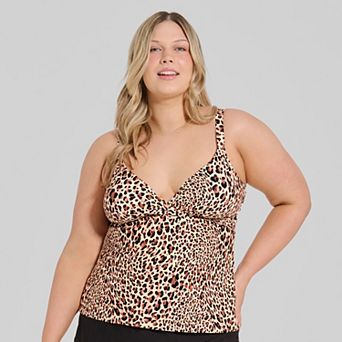 Plus Size Freshwater Molded Cup Twist Tankini Swim Top