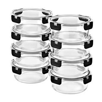Sorbus 16 pc Round (970ml/ 32.7oz/ 4 cup ) Glass Meal Prep Containers with Airtight Lids