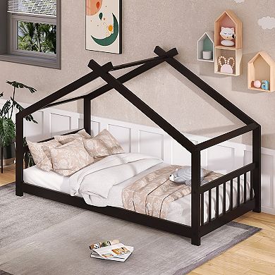 Merax Twin Size House Bed Wood Bed