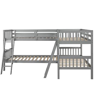 Merax L-Shaped Bunk Bed with Ladder
