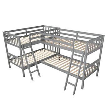 Merax L-Shaped Bunk Bed with Ladder