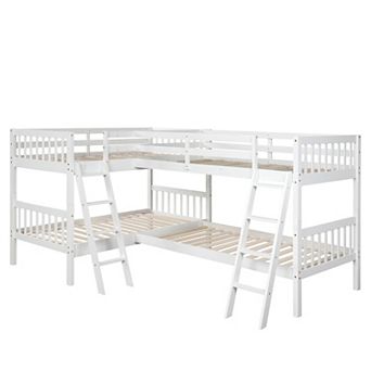 Merax L-Shaped Bunk Bed with Ladder