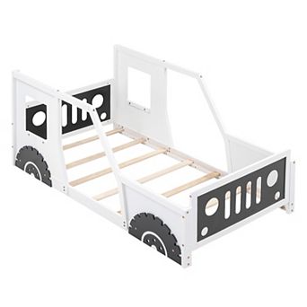 Merax Classic Car-Shaped Platform Bed with Wheels