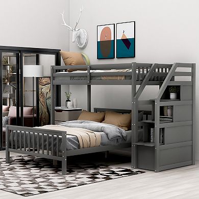 Merax Twin over Full Loft Bed with Staircase