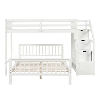 Merax Twin over Full Loft Bed with Staircase