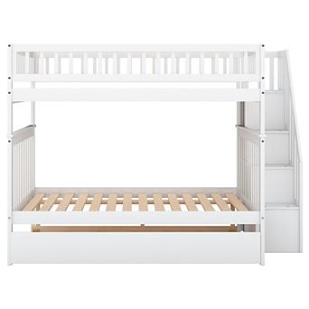 Merax Full over Full Bunk Bed with Trundle and Staircase