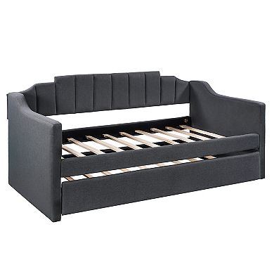 Merax Upholstered Twin Daybed with Trundle