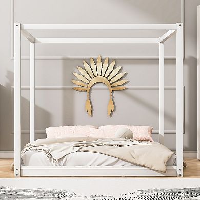 Merax Canopy Platform Bed with Support Legs