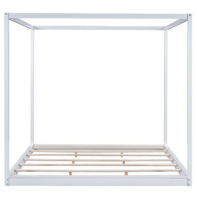 Merax Canopy Platform Bed with Support Legs