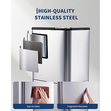 16 Gal Dual Trash Can with Compost Bin, Removable Inner Bucket, Odor Control, 33L & 28L