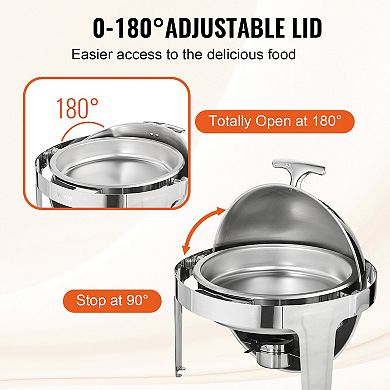 5 Qt Chafing Dish Buffet Set, 4-Pack Rose Gold Catering Warmers