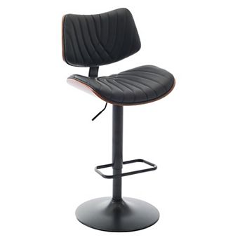 Adjustable Bar Stool, Faux Leather & 360° Swivel