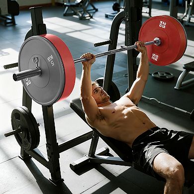 6FT Barbell Bar 2-Inch Olympic Weight Bar Chrome Knurled Grip 500 LB Capacity