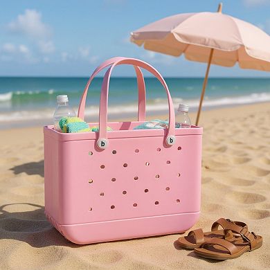 Women's Lightweight Perforated Tote Bag with Flexible Water-Resistant Design and Sturdy Handles