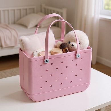 Women's Lightweight Perforated Tote Bag with Flexible Water-Resistant Design and Sturdy Handles