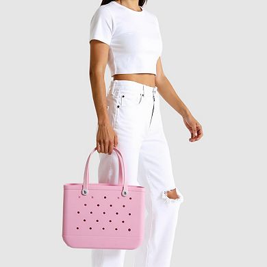 Women's Lightweight Perforated Tote Bag with Flexible Water-Resistant Design and Sturdy Handles