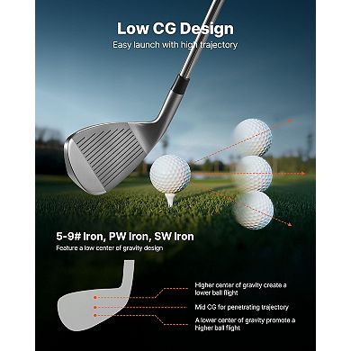 Men’s 12-Piece Golf Club Set Right-Handed with Stand Bag