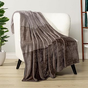 Ombre Microfiber Fleece Throw Blanket
