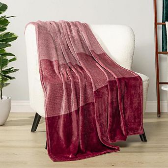 Ombre Microfiber Fleece Throw Blanket