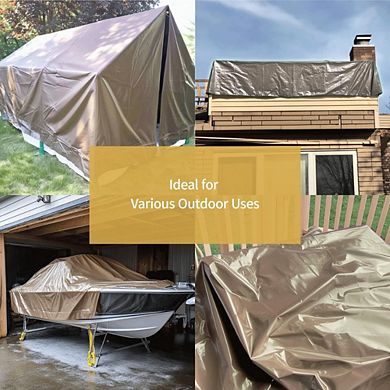 10×12 ft Waterproof Tarp, 8-Mil, UV-Resistant Outdoor Cover