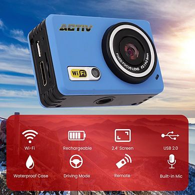 Pyle Gear Pro ACTIV Mini HD Action Camera Camcorder with Wi-Fi (GDV288BL) - Blue