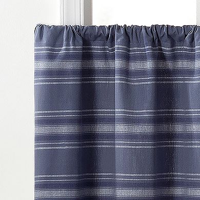 Martha Stewart Ruffle Stripe 2-Piece Tier Curtain Set