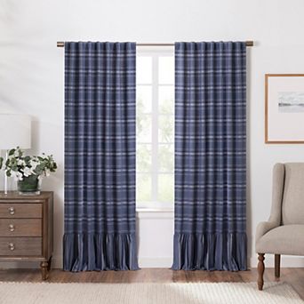 Martha Stewart Ruffle Stripe 2 pc Window Curtain Set