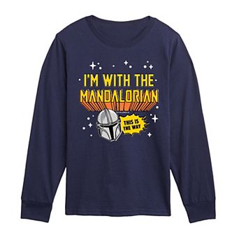 Boys 8-20 Star Wars The Mandalorian I'm With The Mandalorian Long Sleeve Graphic Tee