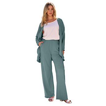 Roaman's Women's Plus Size Soft Knit Cascade Cardigan