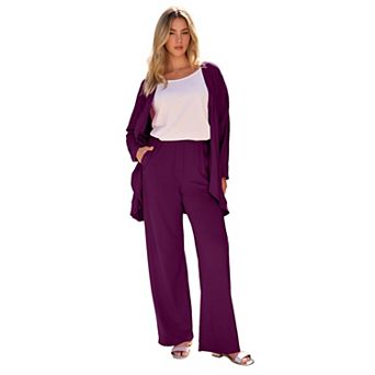 Roaman's Women's Plus Size Soft Knit Cascade Cardigan