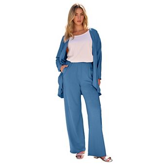 Roaman's Women's Plus Size Soft Knit Cascade Cardigan