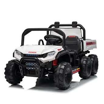 24V Ride on Dump Truck for Kids, 2 Seater 4WD Electric Off-Road Vehicle w/Remote, Dump Bed, 3 Speed