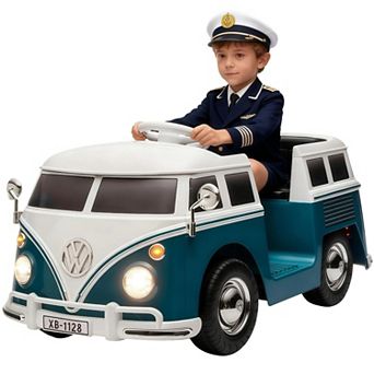 6V Licensed Volkswagen T1 Bus Ride-On Car for Kids with LED Lights, Horn, Music & Two Speeds