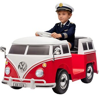 6V Licensed Volkswagen T1 Bus Ride-On Car for Kids with LED Lights, Horn, Music & Two Speeds