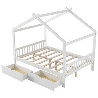 Merax House Platform Bed with Headboard and Footboard