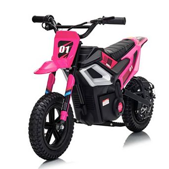 24V Kids Dirt Bike, Ride-On Off-Road Motorcycle with Twist Grip Throttle, 350W Motor, 13.67MPH