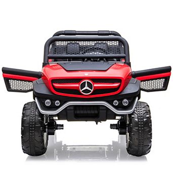 24V Licensed Mercedes Benz 2-Seater Ride On Truck for Kids, Electric Car with Remote, Music & LED
