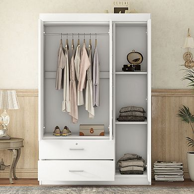 Merax 3-Door Mirror Wardrobe with shelves