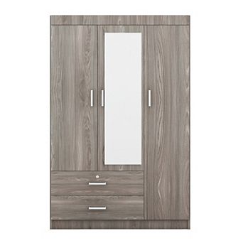 Merax 3-Door Mirror Wardrobe with shelves