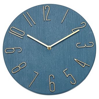 12" Vintage Wall Clock, Modern Rustic Metal Small Clocks for Bedroom Kitchen, Silent Non Ticking