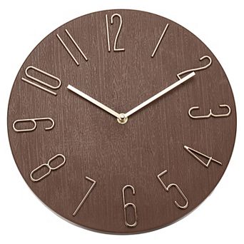 12" Vintage Wall Clock, Modern Rustic Metal Small Clocks for Bedroom Kitchen, Silent Non Ticking