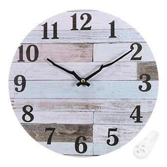 12" Wooden Finish Clock, Battery Operated Easy Install for Living Room Bedroom Office Decor