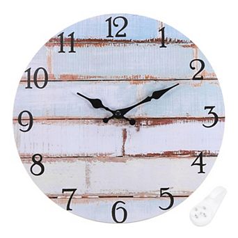 12" Wooden Finish Clock, Battery Operated Easy Install for Living Room Bedroom Office Decor