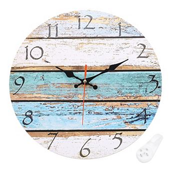 12" Wooden Finish Clock, Battery Operated Easy Install for Living Room Bedroom Office Decor