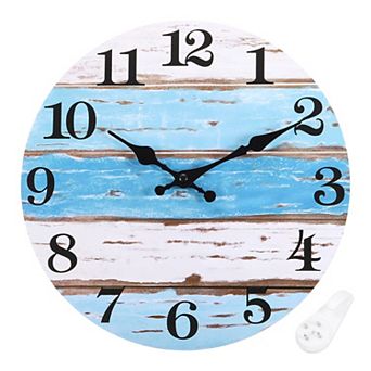 12" Wooden Finish Clock, Battery Operated Easy Install for Living Room Bedroom Office Decor